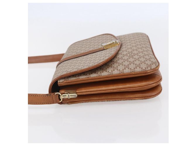 Céline Borsa a Spalla in Tela Macadam CELINE PVC Beige Oro Auth BA7051 D'oro - vista 4