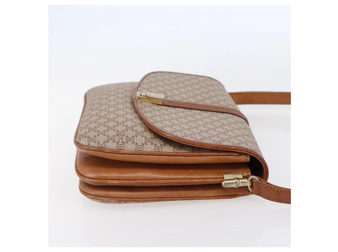Céline Borsa a Spalla in Tela Macadam CELINE PVC Beige Oro Auth BA7051 D'oro - vista 5