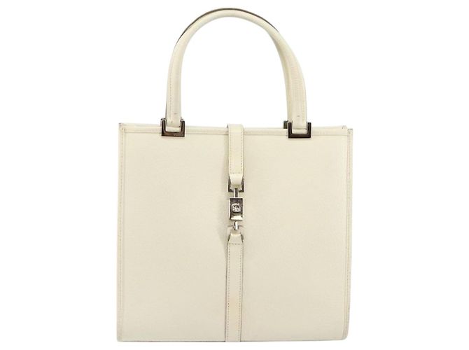 Borsa a mano GUCCI Jackie in pelle bianca e argento 002 1065 3444 Auth ep11352 Bianco - vista 2
