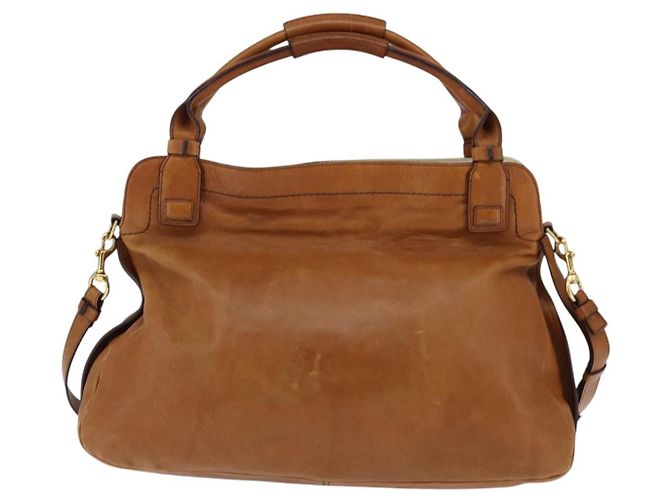 Chloé Borsa a mano in pelle Chloe Margaret 2 in 1 marrone oro Auth BA7073 D'oro - vista 3