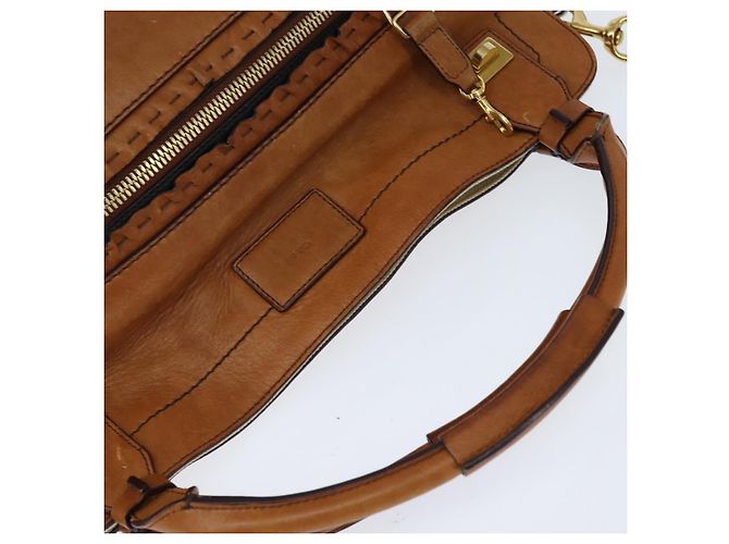 Chloé Borsa a mano in pelle Chloe Margaret 2 in 1 marrone oro Auth BA7073 D'oro - vista 6