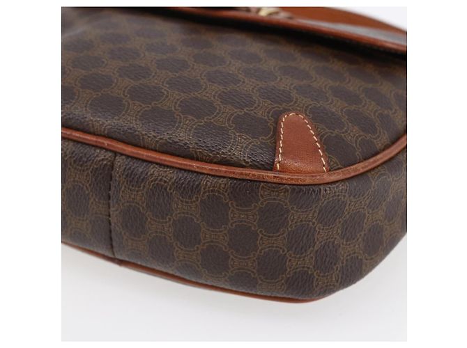 Céline Borsa a Spalla in Tela Macadam CELINE in Pelle PVC Marrone Oro Auth BA7050 D'oro - vista 10