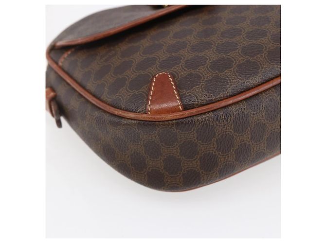 Céline Borsa a Spalla in Tela Macadam CELINE in Pelle PVC Marrone Oro Auth BA7050 D'oro - vista 11