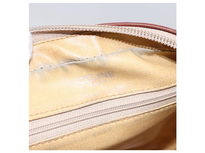Céline Borsa a Spalla in Tela Macadam CELINE in Pelle PVC Marrone Oro Auth BA7050 D'oro - vista 15