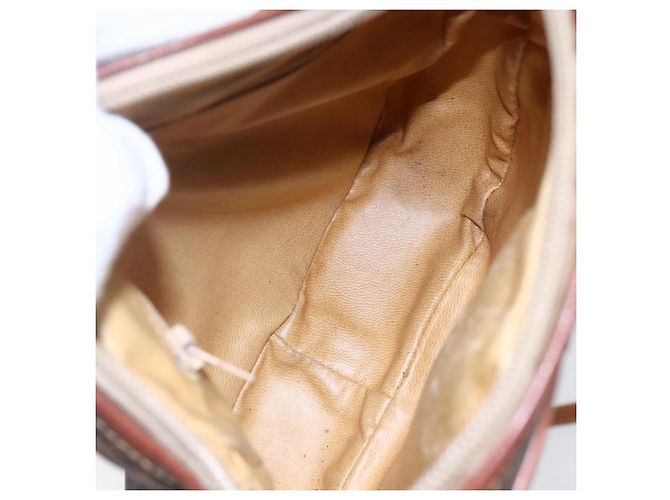Céline Borsa a Spalla in Tela Macadam CELINE in Pelle PVC Marrone Oro Auth BA7050 D'oro - vista 16