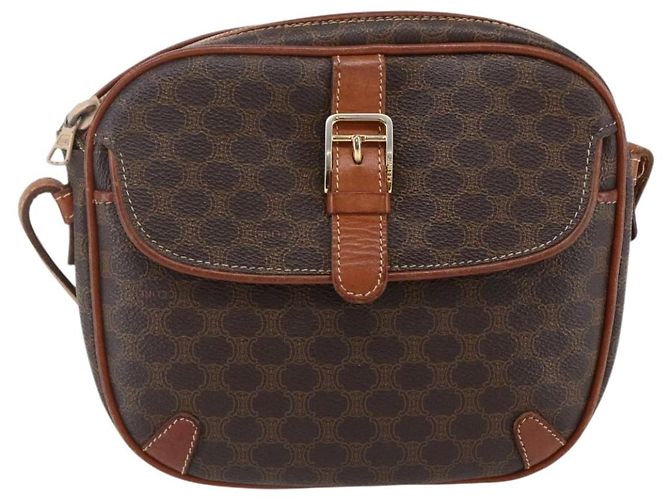 Céline Borsa a Spalla in Tela Macadam CELINE in Pelle PVC Marrone Oro Auth BA7050 D'oro - vista 2