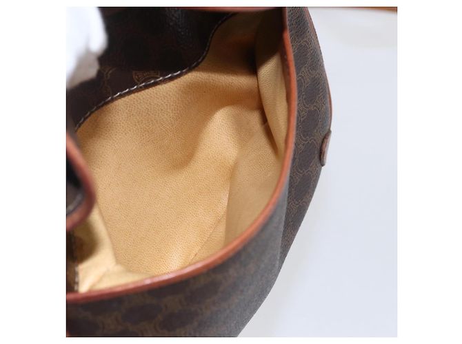 Céline Borsa a Spalla in Tela Macadam CELINE in Pelle PVC Marrone Oro Auth BA7050 D'oro - vista 20