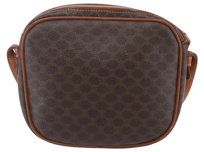 Céline Borsa a Spalla in Tela Macadam CELINE in Pelle PVC Marrone Oro Auth BA7050 D'oro - vista 3