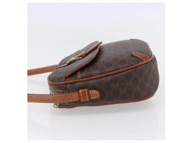 Céline Borsa a Spalla in Tela Macadam CELINE in Pelle PVC Marrone Oro Auth BA7050 D'oro - vista 4