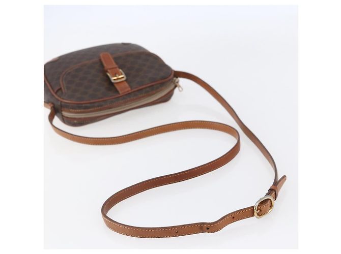 Céline Borsa a Spalla in Tela Macadam CELINE in Pelle PVC Marrone Oro Auth BA7050 D'oro - vista 7
