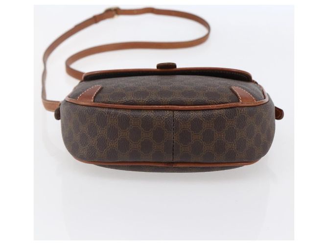 Céline Borsa a Spalla in Tela Macadam CELINE in Pelle PVC Marrone Oro Auth BA7050 D'oro - vista 9