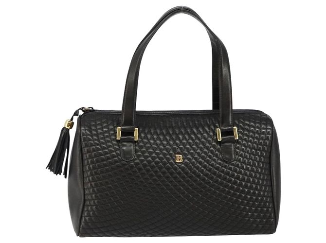 BALLY Handtasche aus Leder Schwarz Gold Auth BA7020 Golden - Ansicht 2