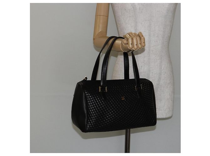 BALLY Handtasche aus Leder Schwarz Gold Auth BA7020 Golden - Ansicht 23