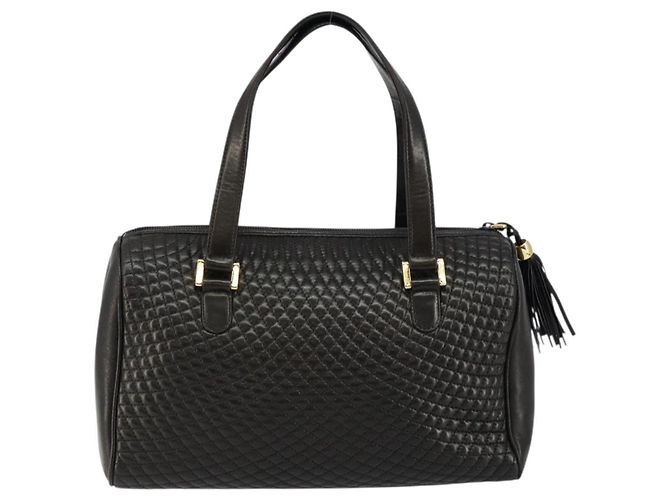 BALLY Handtasche aus Leder Schwarz Gold Auth BA7020 Golden - Ansicht 3