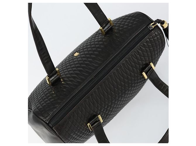 BALLY Handtasche aus Leder Schwarz Gold Auth BA7020 Golden - Ansicht 6