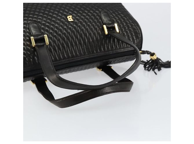 BALLY Handtasche aus Leder Schwarz Gold Auth BA7020 Golden - Ansicht 7