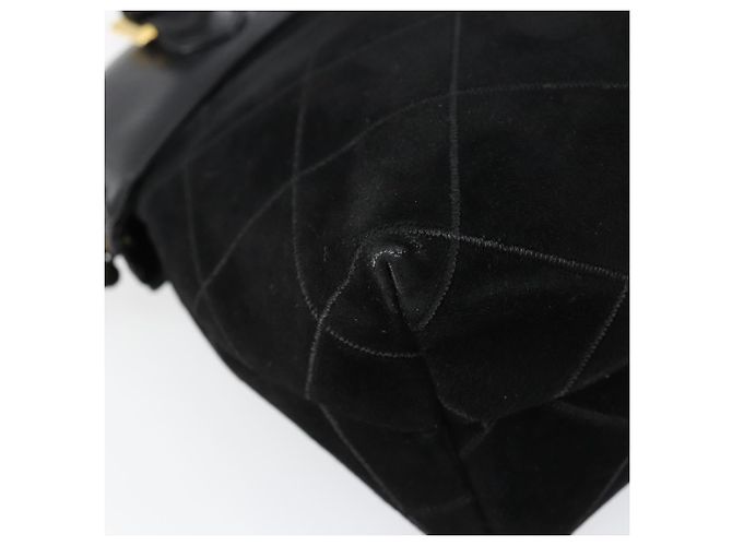 Salvatore Ferragamo Schultertasche aus Leder Wildleder Schwarz Gold Auth BA7056 Golden - Ansicht 11