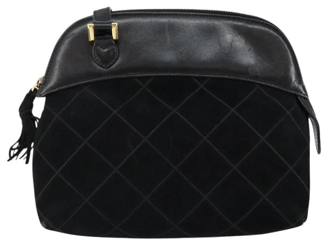 Salvatore Ferragamo Schultertasche aus Leder Wildleder Schwarz Gold Auth BA7056 Golden - Ansicht 2