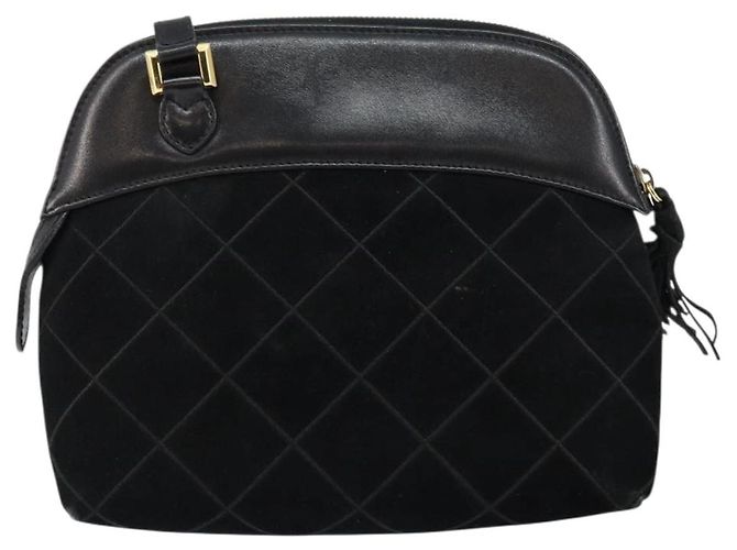 Salvatore Ferragamo Schultertasche aus Leder Wildleder Schwarz Gold Auth BA7056 Golden - Ansicht 3