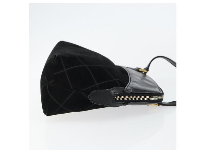 Salvatore Ferragamo Schultertasche aus Leder Wildleder Schwarz Gold Auth BA7056 Golden - Ansicht 4