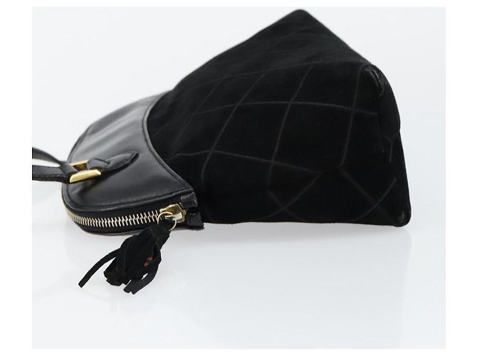 Salvatore Ferragamo Schultertasche aus Leder Wildleder Schwarz Gold Auth BA7056 Golden - Ansicht 5