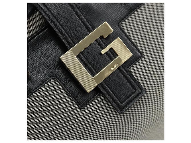 GUCCI Handtasche aus Canvas Grau Gold 001 5155 Auth BA7115 Braun Golden - Ansicht 15