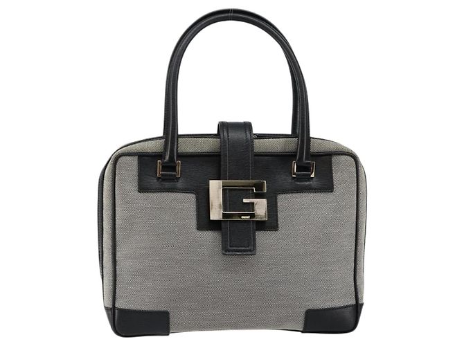 GUCCI Handtasche aus Canvas Grau Gold 001 5155 Auth BA7115 Braun Golden - Ansicht 2