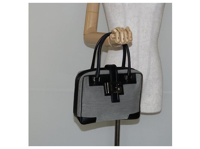 GUCCI Handtasche aus Canvas Grau Gold 001 5155 Auth BA7115 Braun Golden - Ansicht 24