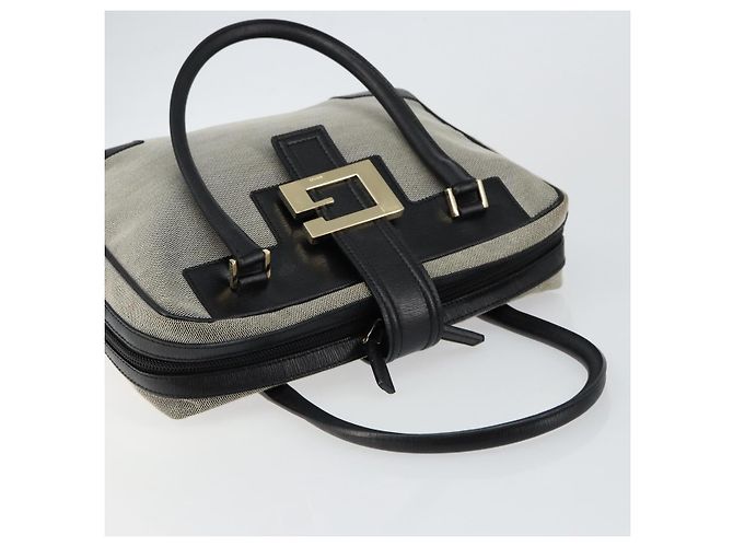 GUCCI Handtasche aus Canvas Grau Gold 001 5155 Auth BA7115 Braun Golden - Ansicht 6