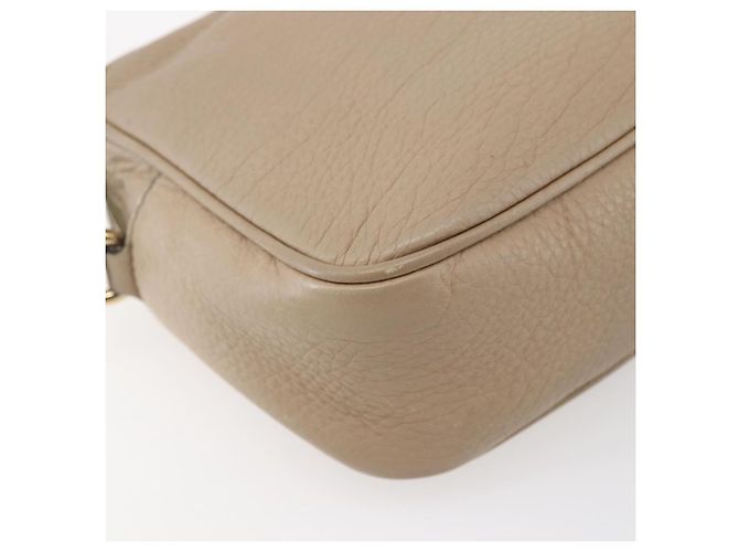 GUCCI Kleine Disco Interlocking Tasche Leder Beige Gold 308364 Auth bs30123 Golden - Ansicht 13