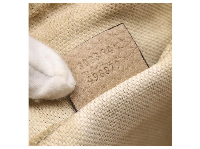 GUCCI Kleine Disco Interlocking Tasche Leder Beige Gold 308364 Auth bs30123 Golden - Ansicht 20