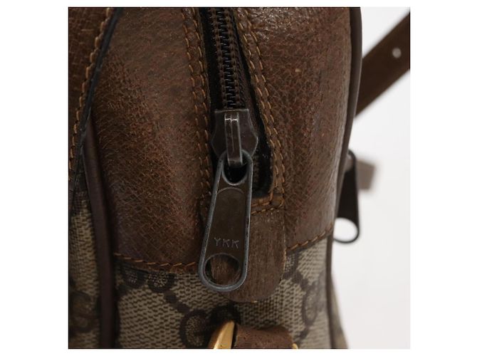 Borsa a Spalla Gucci GG Supreme Web Sherry Line PVC Beige 56 02 005 Auth ep11392 D'oro - vista 14