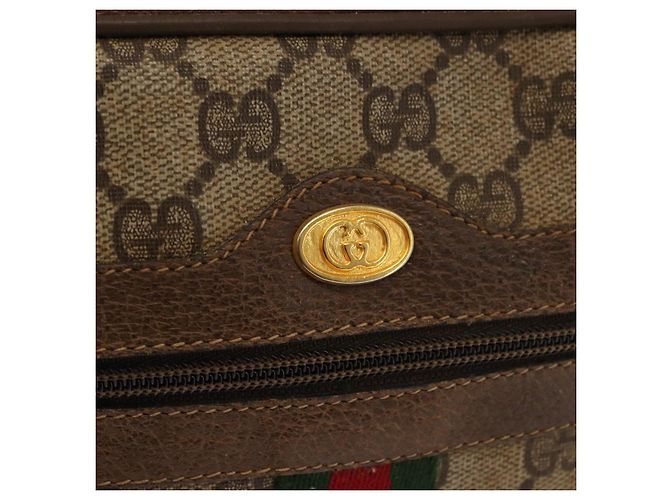 Borsa a Spalla Gucci GG Supreme Web Sherry Line PVC Beige 56 02 005 Auth ep11392 D'oro - vista 15