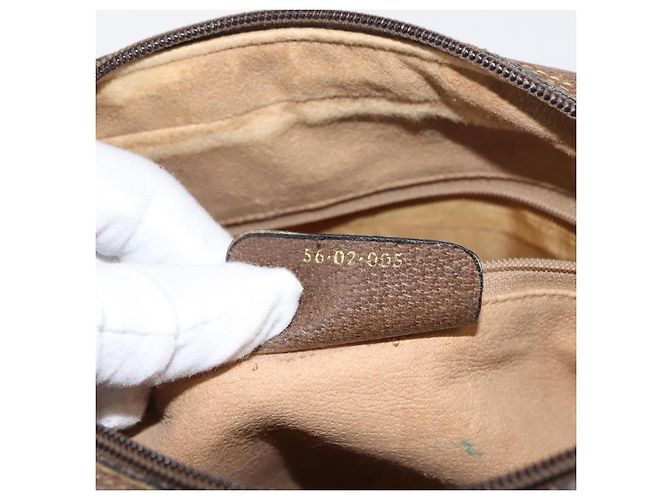 Borsa a Spalla Gucci GG Supreme Web Sherry Line PVC Beige 56 02 005 Auth ep11392 D'oro - vista 21