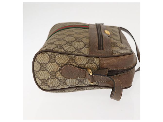 Borsa a Spalla Gucci GG Supreme Web Sherry Line PVC Beige 56 02 005 Auth ep11392 D'oro - vista 4