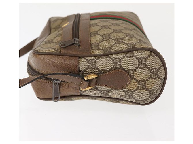 Borsa a Spalla Gucci GG Supreme Web Sherry Line PVC Beige 56 02 005 Auth ep11392 D'oro - vista 5