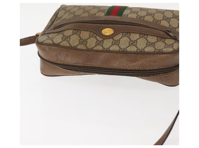 Borsa a Spalla Gucci GG Supreme Web Sherry Line PVC Beige 56 02 005 Auth ep11392 D'oro - vista 6
