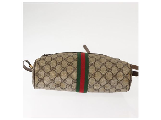 Borsa a Spalla Gucci GG Supreme Web Sherry Line PVC Beige 56 02 005 Auth ep11392 D'oro - vista 9