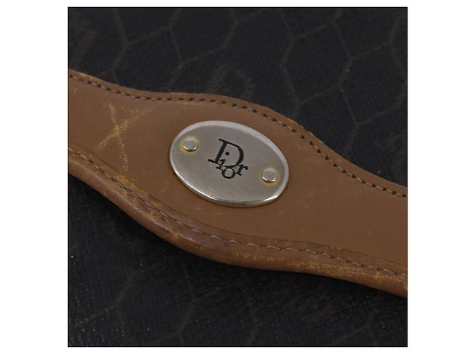 Borsa a spalla in tela a nido d'ape PVC nera Christian Dior Auth 148247 - vista 14
