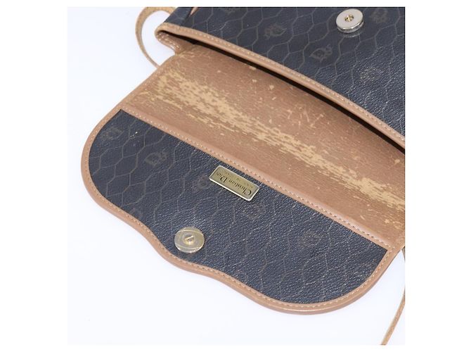 Borsa a spalla in tela a nido d'ape PVC nera Christian Dior Auth 148247 - vista 15