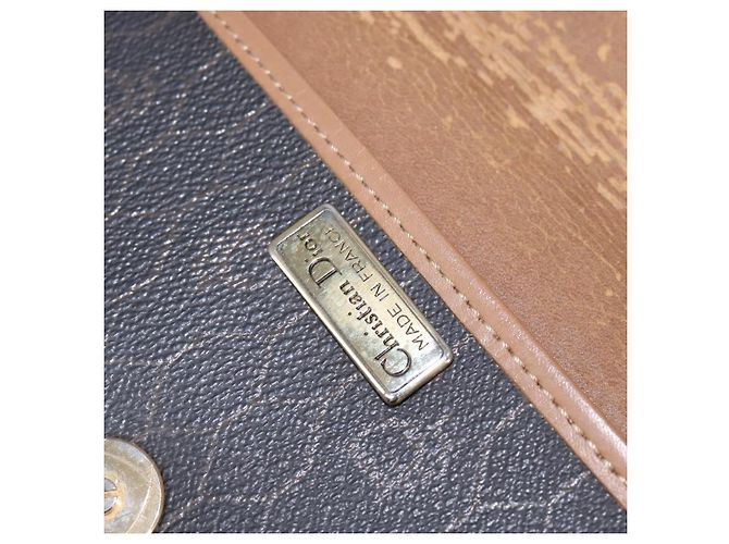 Borsa a spalla in tela a nido d'ape PVC nera Christian Dior Auth 148247 - vista 16