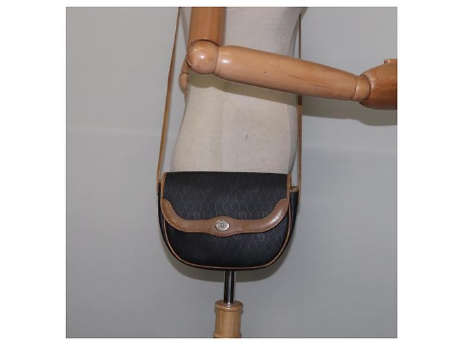 Borsa a spalla in tela a nido d'ape PVC nera Christian Dior Auth 148247 - vista 21