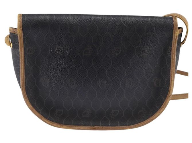 Borsa a spalla in tela a nido d'ape PVC nera Christian Dior Auth 148247 - vista 3