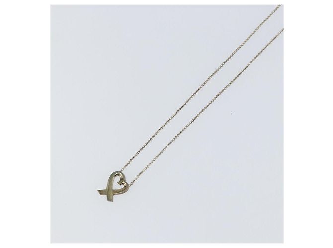 Autre Marque Collier Loving Heart TIFFANY&Co. Argent Ag925 Auth SW1652 Argenté - vue 4