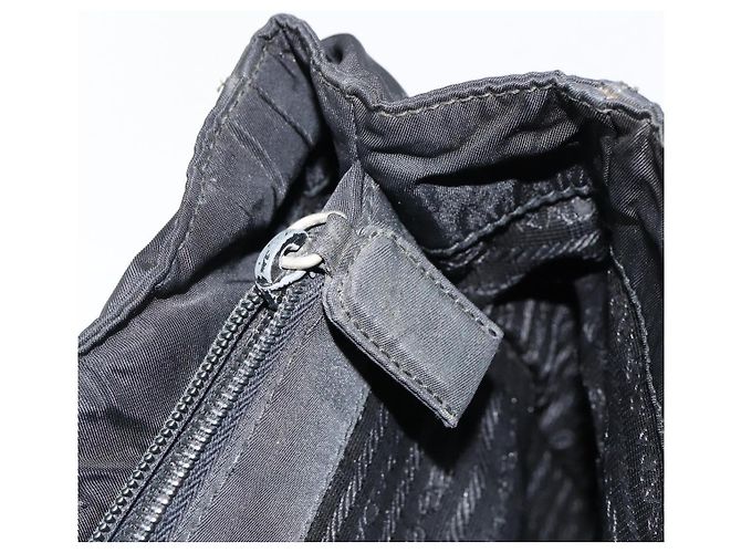 Borsa a Spalla PRADA Nylon Nero Argento Autentica 146770 - vista 19