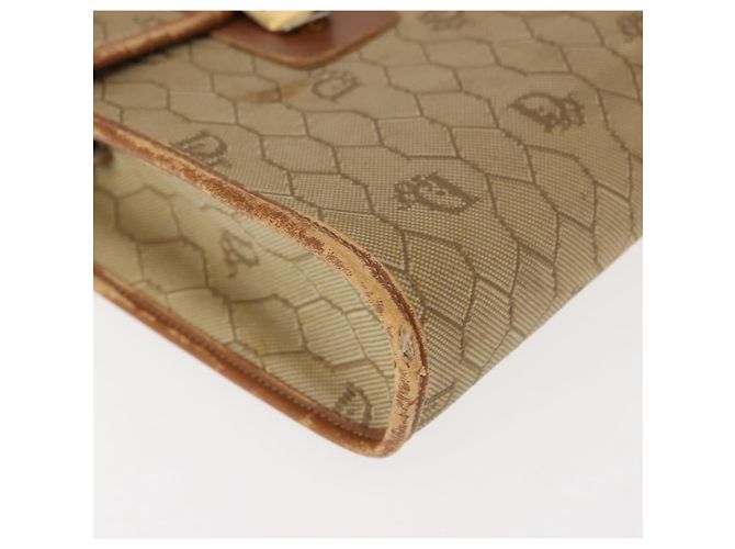 Borsa a Spalla in Tela Honeycomb Christian Dior Beige Oro Auth 147390 - vista 10