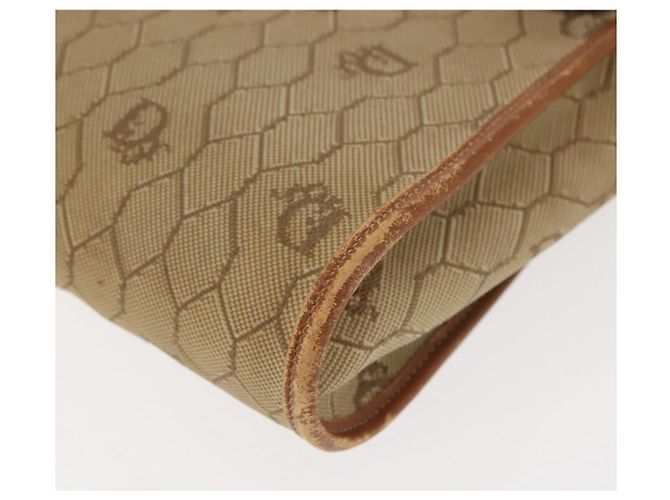 Borsa a Spalla in Tela Honeycomb Christian Dior Beige Oro Auth 147390 - vista 11
