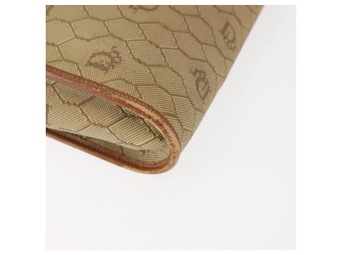 Borsa a Spalla in Tela Honeycomb Christian Dior Beige Oro Auth 147390 - vista 12