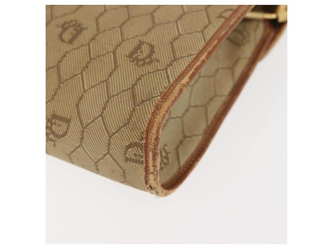 Borsa a Spalla in Tela Honeycomb Christian Dior Beige Oro Auth 147390 - vista 13