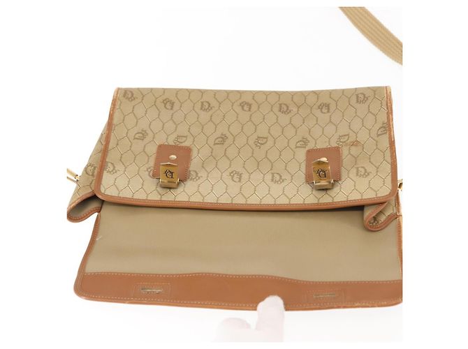 Borsa a Spalla in Tela Honeycomb Christian Dior Beige Oro Auth 147390 - vista 15